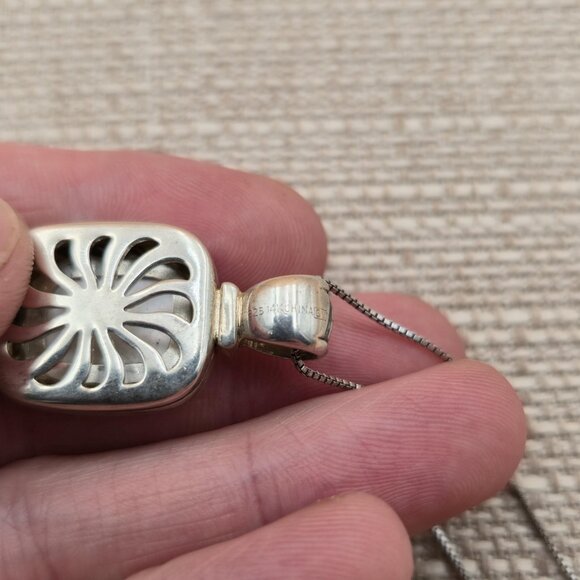 18 Inch Sterling Silver And 14kt Accent Mother Of Pearl Necklace A5550 - Picture 5 of 9